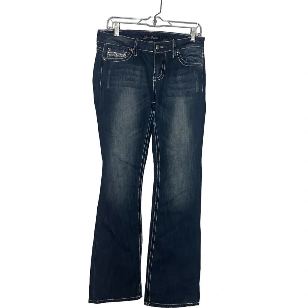Love Nation Embellished Bootcut Jeans Size 8 32” Inseam
